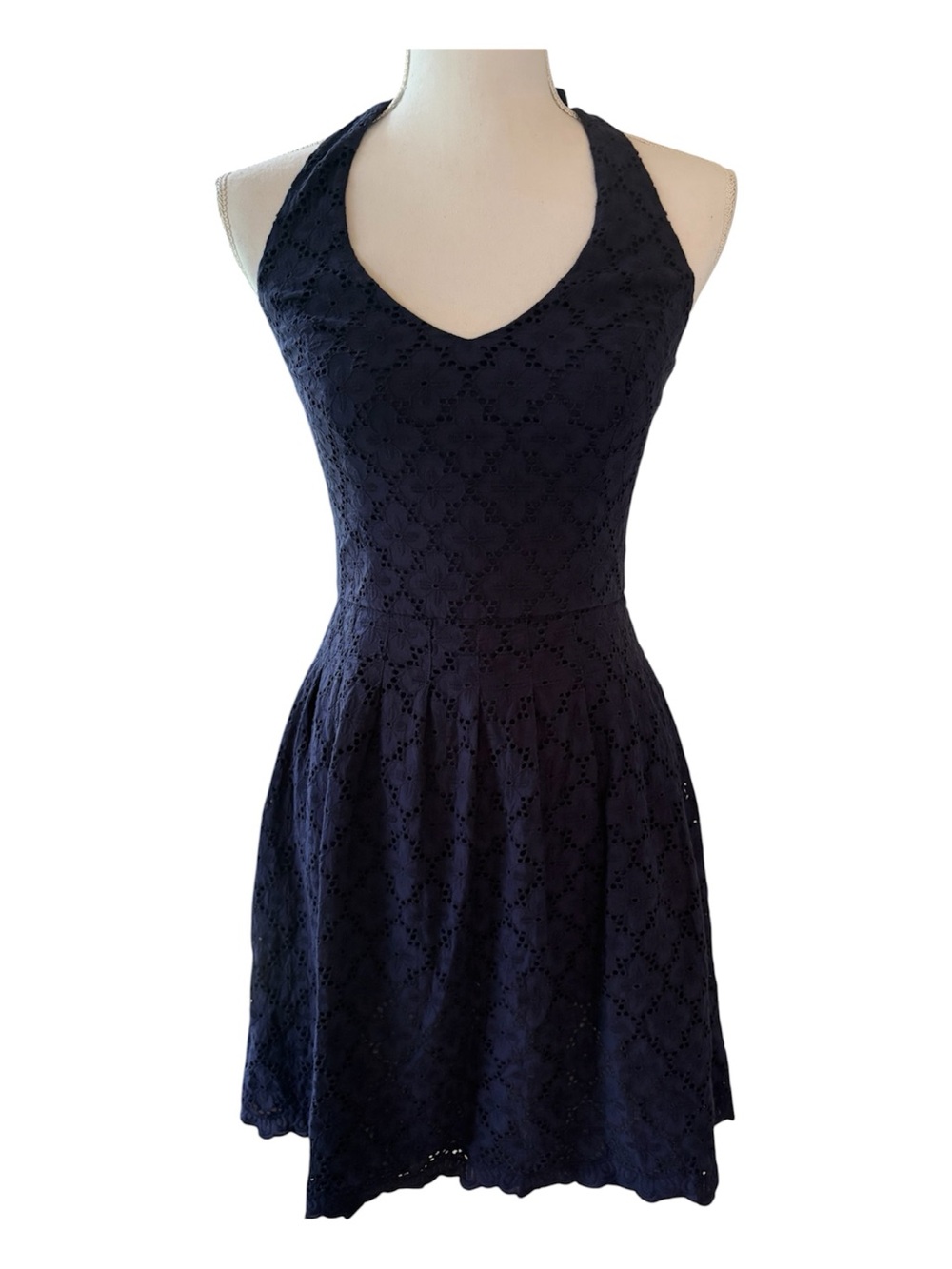 Lilly Pulitzer Navy Lace Halter Dress.  Size 2